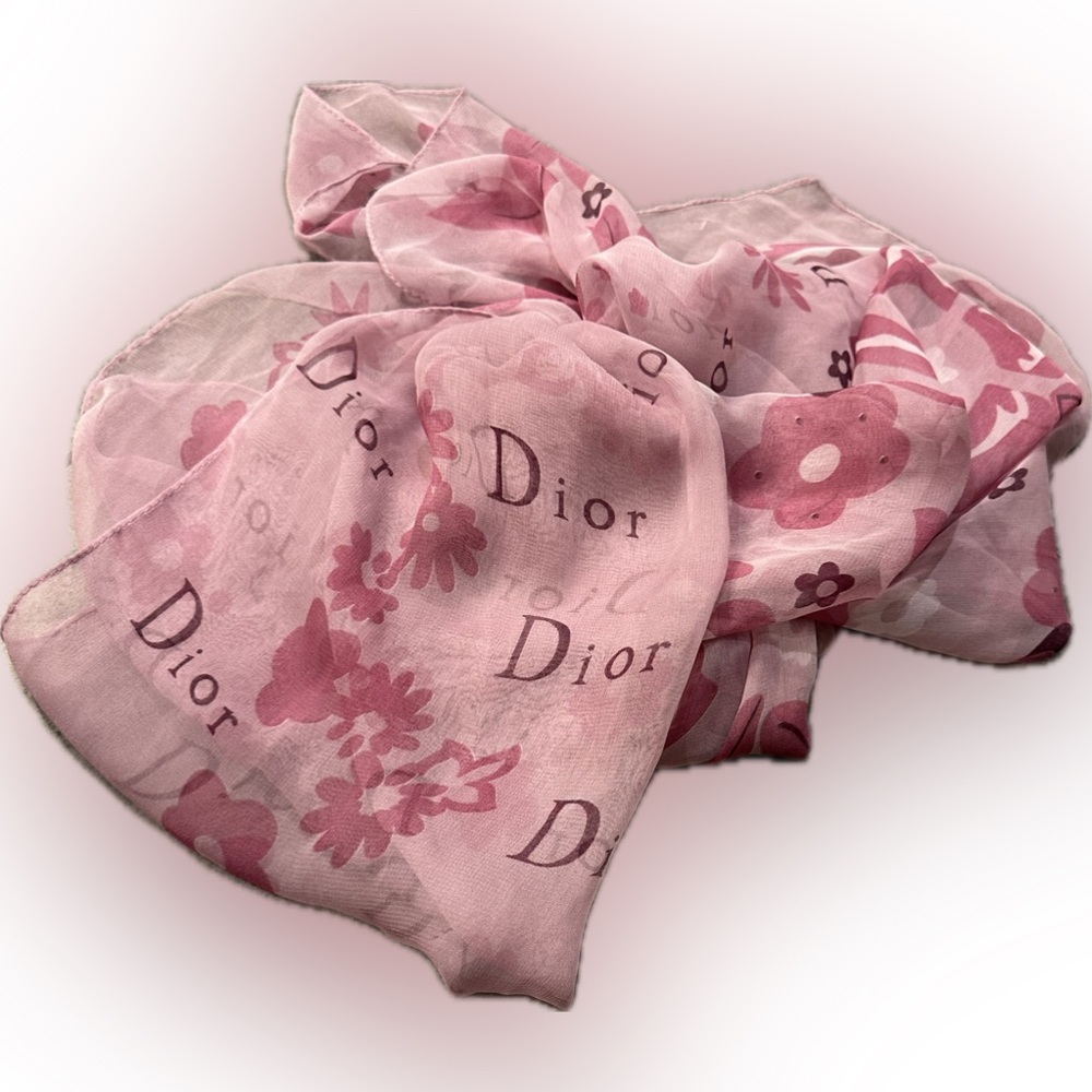 Rare Vintage Dior Blended Silk Scarf Square